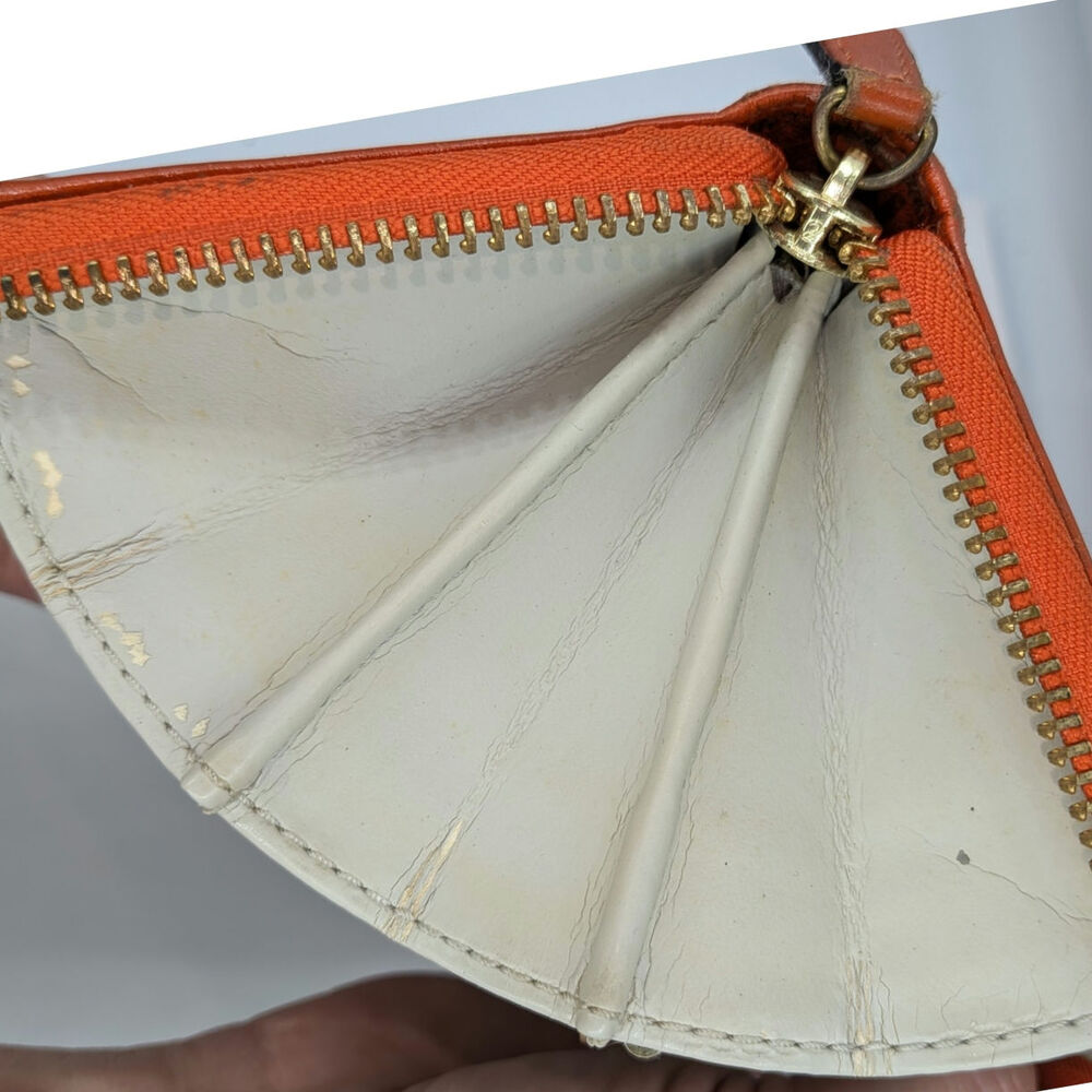 Coach Ashley Vintage Wallet Coral Orange Leather Zip Around Organizer Y2K - Picture 14 of 16